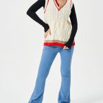 Women's Loose Casual Stretch Contrast Color Sweater Vest - Image 6