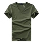 Men V Neck Cotton Short Sleeve T-Shirts - Image 3