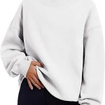 Pullover Sweatshirt Solid Color Loose Tops Round Neck Hoodie Women Thick Clothing - Image 2