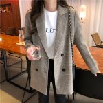 Collar Plaid Women Blazer - Image 4