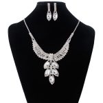 Bridal Jewelry three sets of Korean Wedding Necklace, earring set, Rhinestone Wedding dress accessories, wedding jewelry wholesale - Image 2