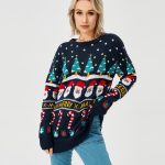 Women's Christmas Sweater Pullover Knitted Jumper Long Sleeve Crew Neck Sweater Shirt - Image 6