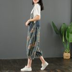 Jean Print Patchwork Suspenders For Women - Image 4