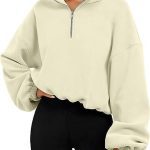 Loose Sport Pullover Hoodie Women Solid Color Zipper Stand Collar Sweatshirt Thick Warm Clothing - Image 3