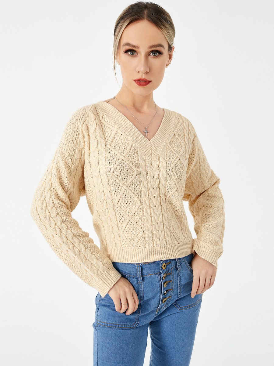 Women's Stretch Casual V-Neck Sweater - Image 4