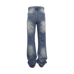 Washed High Street Flared Jeans Dark Blue - Image 3