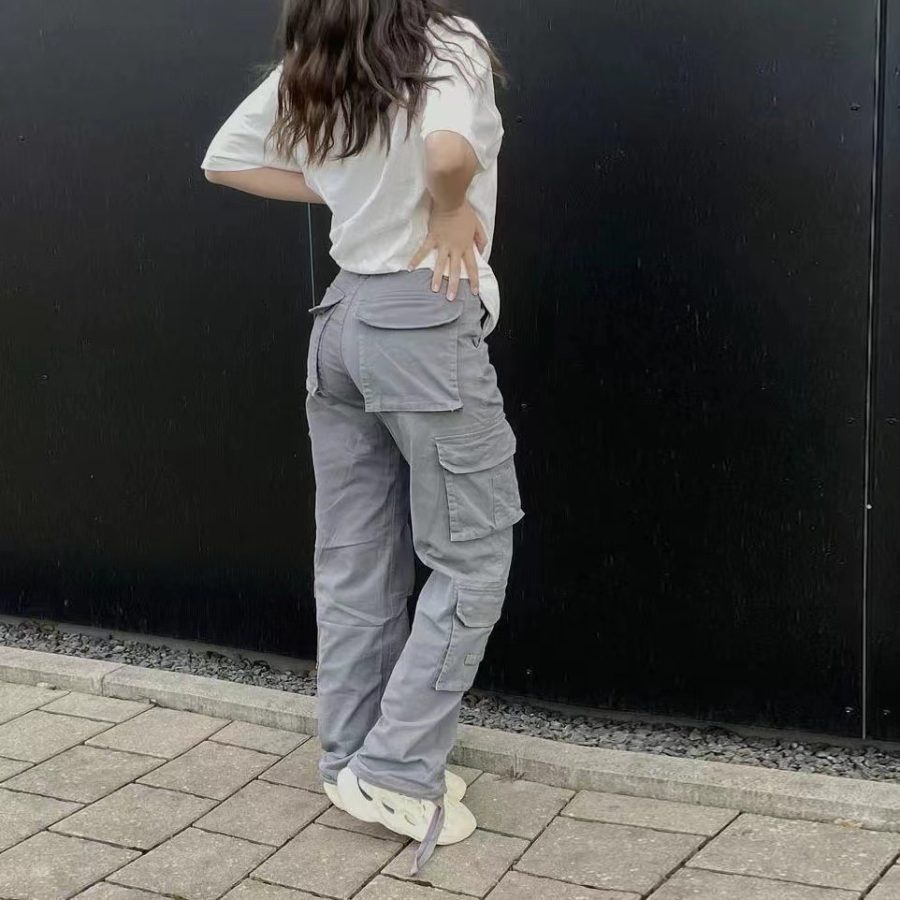 Street Hip-hop Trousers With Pockets Low Waist Overalls Fashion Casual Cargo Pants - Image 4