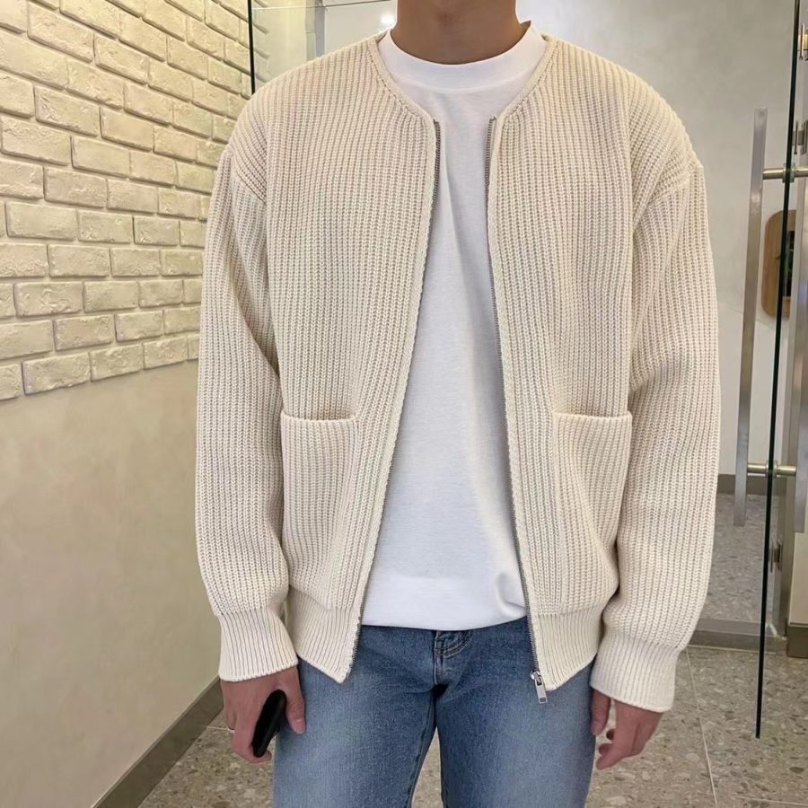 Fashion Trendy Ins Trendy Knitted Cardigan Men's Sweater - Image 3