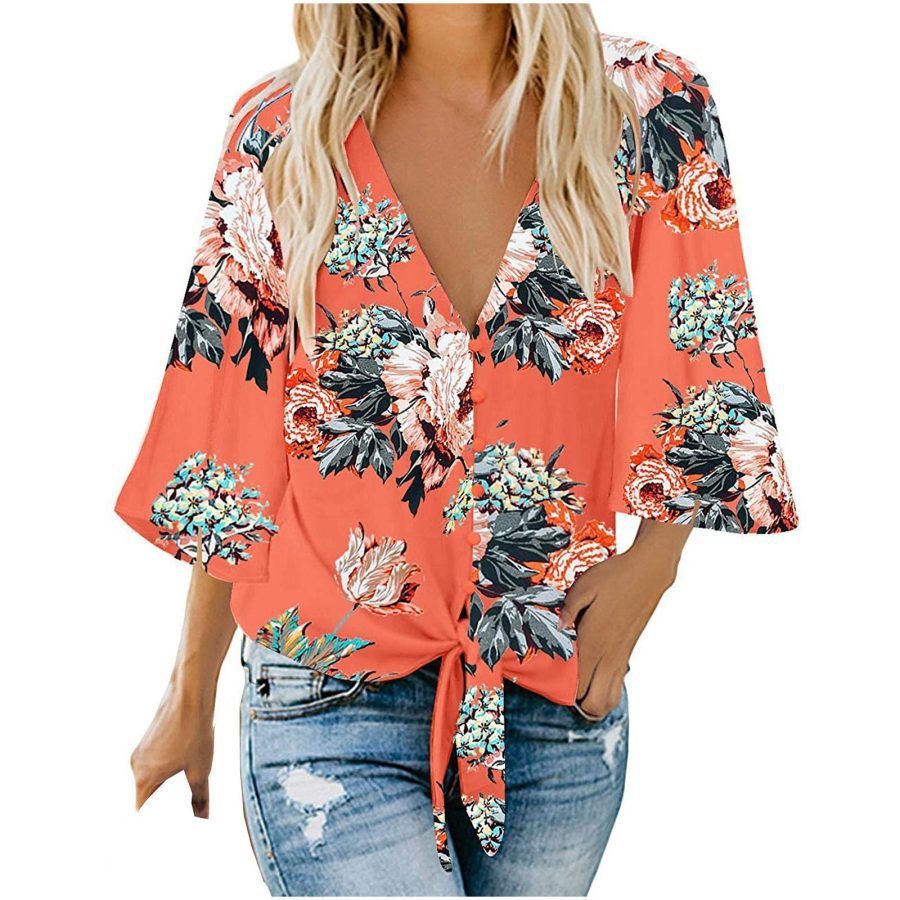Printed Cardigan Blouse - Image 2