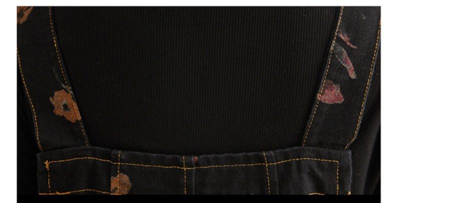 Summer Lean Print Jean Suspenders For Women - Image 4