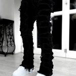 Men Trousers Individual Patched Pants Long Tight Fit Stacked Jeans For Mens Clothing - Image 7