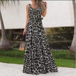 Sleeveless Belt Irregular Cake Maxi Dress