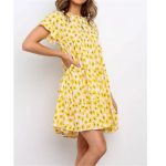 Loose pleated floral mini dress - Image 2