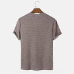 Men Summer Solid Color Round Neck Basic T-Shirts - Image 6