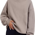 Pullover Sweatshirt Solid Color Loose Tops Round Neck Hoodie Women Thick Clothing - Image 5