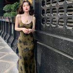 Printed Suspender Fishtail Midi Dress - Image 9