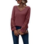 Loose Casual V-neck Lace Lace Long-sleeved - Image 5