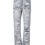 Men Destruction Patch Erosion Washed Jeans - Image 2