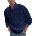 New Sweater Men's Solid Half High Neck Slim Long Sleeve - Image 8
