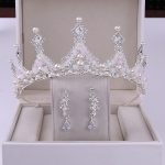 Korean Style Bridal Crown Earring Set - Image 9