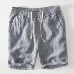 Linen Color Weave Striped Shorts - Image 4