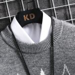 Men's Sweater Round Neck Trend Loose Plaid Top - Image 5