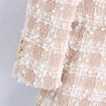 Lapel Long Sleeved Double Breasted Check Blazer Women - Image 6