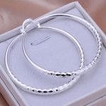 925 Silver Exaggerated Large Hoop Earrings Hoop Earrings - Image 2