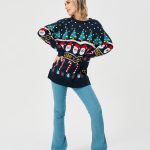 Women's Christmas Sweater Pullover Knitted Jumper Long Sleeve Crew Neck Sweater Shirt - Image 4