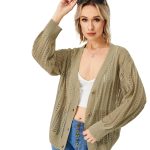 Women's Hollow Out Open Front Knit Lightweight Cardigan