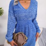 Lantern Sleeve Waist Woolen Skirt - Image 7