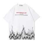 Flame Print Short-sleeved T-shirt Men