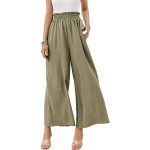 Women Trousers Solid Color Wide Leg High Waist Pants Casual Loose Pants - Image 5