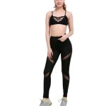 2021 new European and American hot style wish foreign trade speed dry gauze yoga butterfly X mesh yoga pants. - Image 4