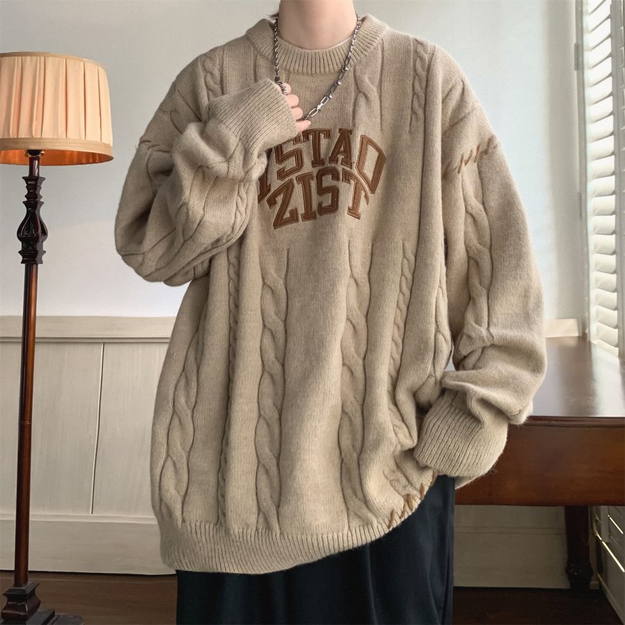 Men's Lazy Sweater Thick Twist Coat - Image 4