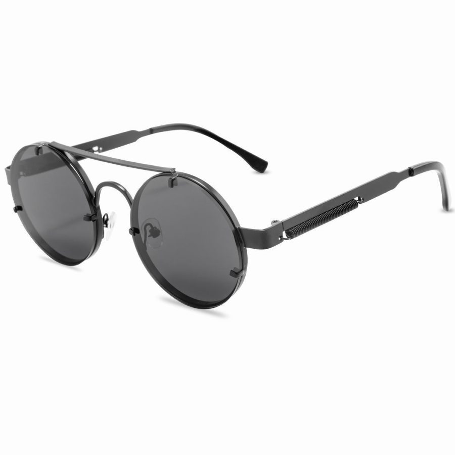 Round Steampunk Sunglasses Brand Design Men Women Metal Punk - Image 6