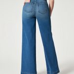 Women's Straight Jeans Mid Waist Wide Leg Pants High Elastic Waist Trousers - Image 7