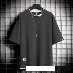 Hong Kong style loose T-shirt men - Image 4