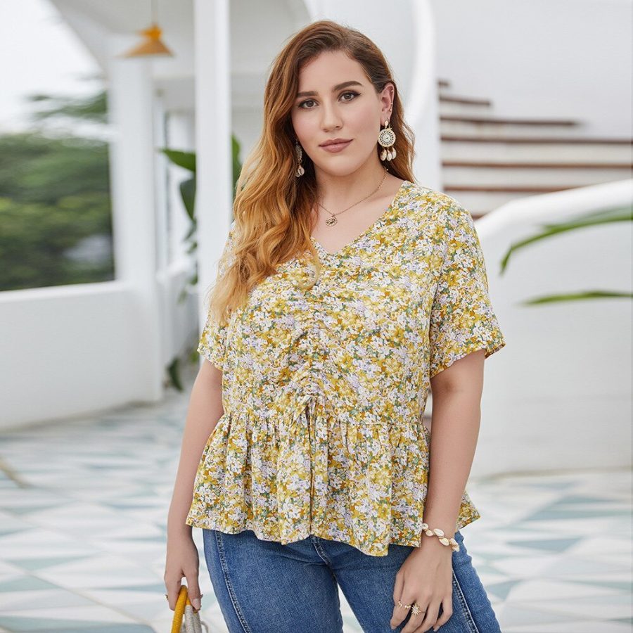 Fat woman print blouse - Image 4