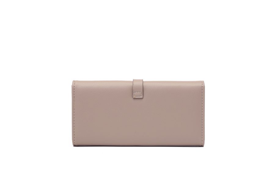 Long Metal Buckle Simple Tri-fold Clutch - Image 10