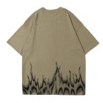 Flame Print Short-sleeved T-shirt Men - Image 2