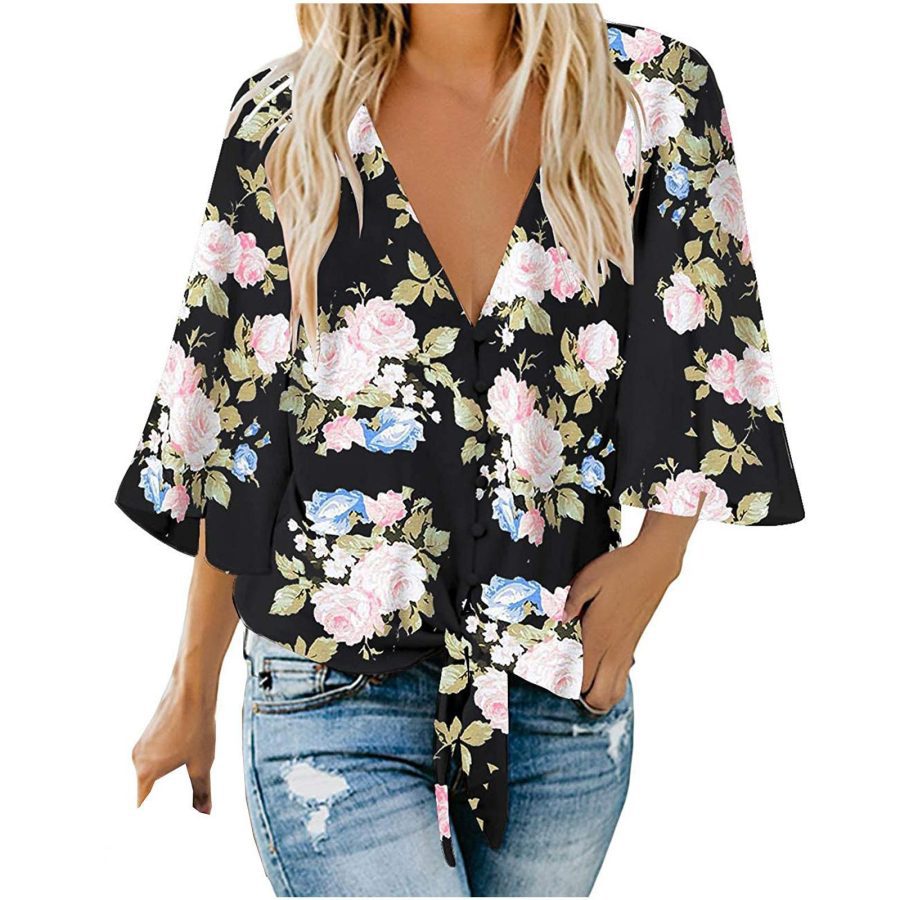 Printed Cardigan Blouse - Image 4