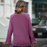 Loose Casual V-neck Lace Lace Long-sleeved - Image 9