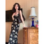 Printed Suspender Fishtail Midi Dress - Image 3