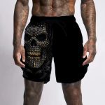 Skull Pattern Printing Digital 3D Men's Casual Quick-drying Beach Pants - Image 2