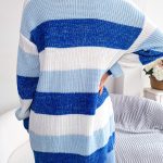 Plaid Sweater Women Casual Lantern Sleeves Cardigan Jacket Outerwear Clothes - Image 3