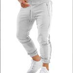 Men's Trendy Latest Running Fitness Side Contrast Color Velcro Sports Trousers - Image 3