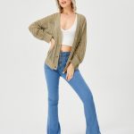 Women's Hollow Out Open Front Knit Lightweight Cardigan - Image 3