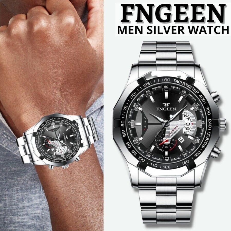 Waterproof Men's Stainless Steel Quartz Analog Wrist Watch Date Business Gift - Image 8