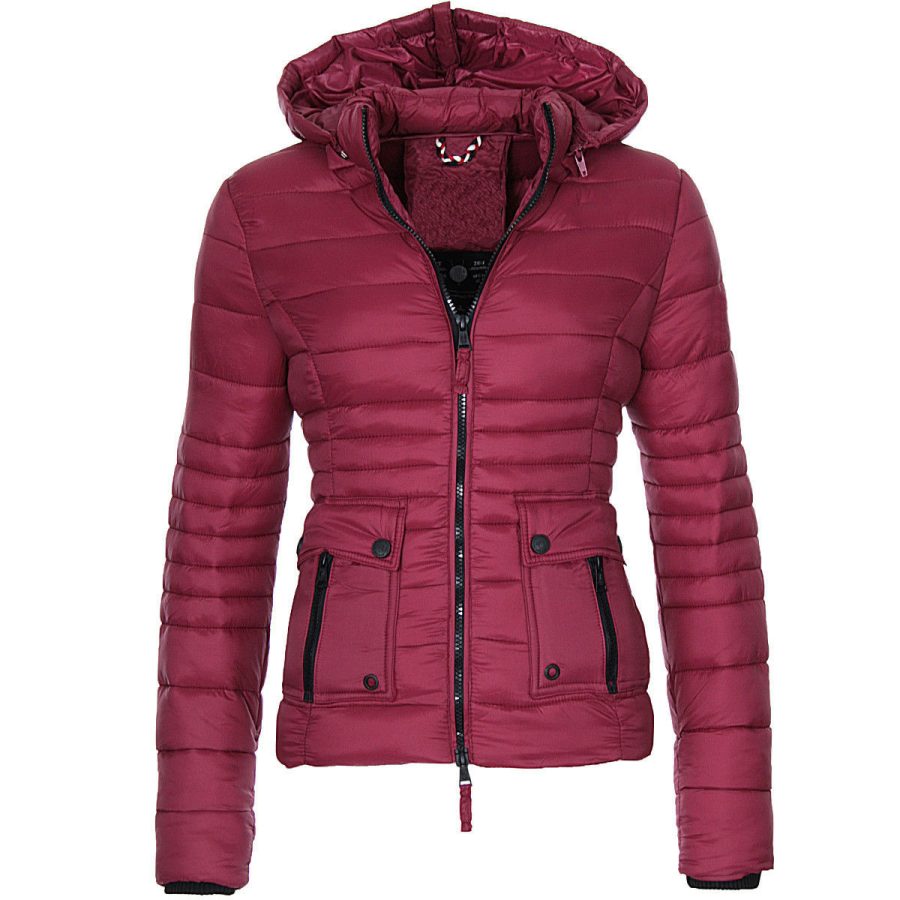 Jackets for Women Winter Red Coat Motorcycle - Image 6